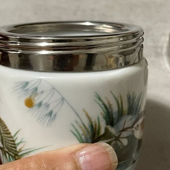 Vintage Royal Worcester Wild Birds Porcelain Covered Egg Coddler Made in England - Picture 6 of 9